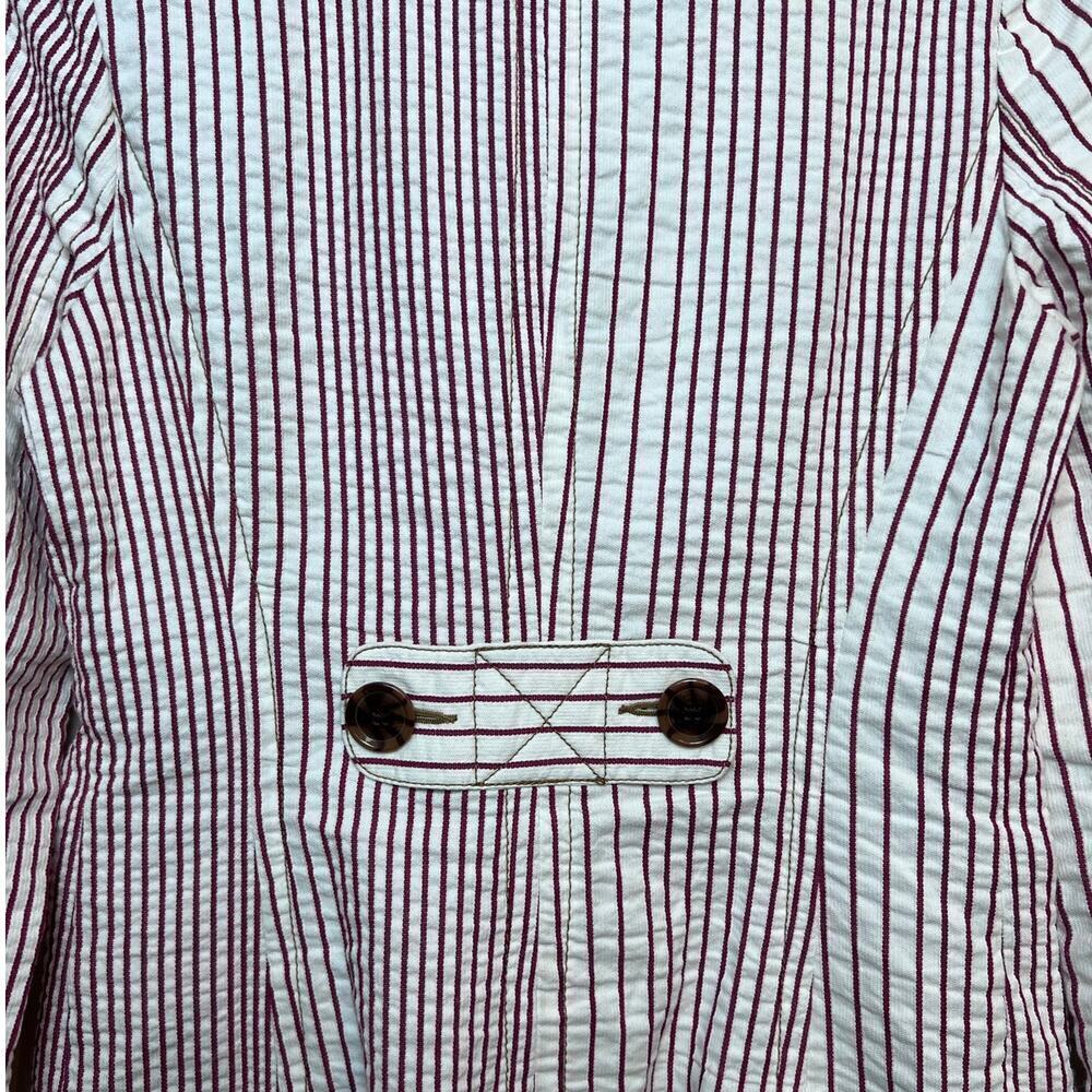 CAbi the Captain’s Jacket Striped Seersucker Blazer in Red & White Women’s Sz. 4 - Picture 8 of 10